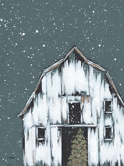 Michele Norman MN299 - MN299 - Winter Night Barn - 12x16 Barn, White Barn, Farm, Night, Evening, Stars, Abstract from Penny Lane