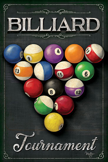Mollie B. MOL1963 - MOL1963 - Billiards Tournament    - 12x16 Signs, Typography, Billiards Tournament, Billiard Balls, Pool, Hobbies from Penny Lane