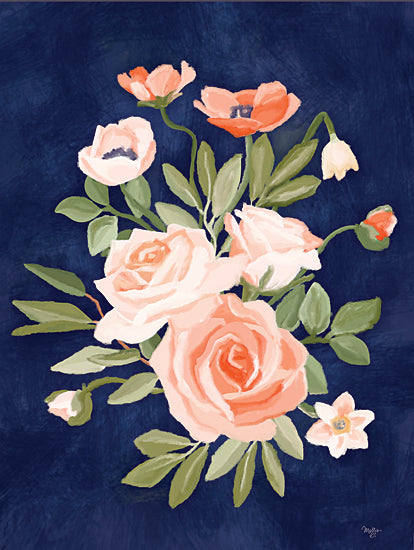 Mollie B. MOL2565 - MOL2565 - Peachy Floral - 12x16 Flowers, Roses, Peonies, Peach Flowers, Summer, Summer Flowers from Penny Lane