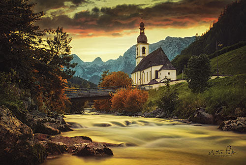 Martin Podt MPP337 - The Church - Church, River, Trees, Landscape from Penny Lane Publishing