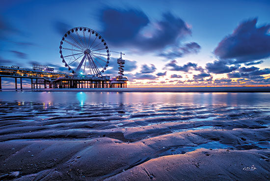 Martin Podt MPP702 - MPP702 - Blue Hour I - 18x12 Fair, Ferris Wheel, Carnival, Photography, Nighttime, Coastal, Pier from Penny Lane