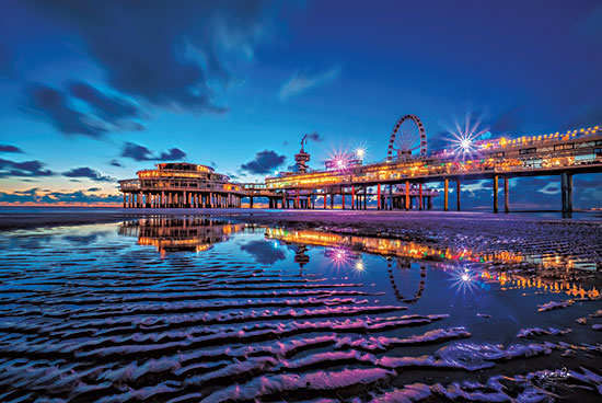 Martin Podt MPP703 - MPP703 - Blue Hour II - 18x12 Fair, Ferris Wheel, Carnival, Photography, Nighttime, Coastal, Pier from Penny Lane