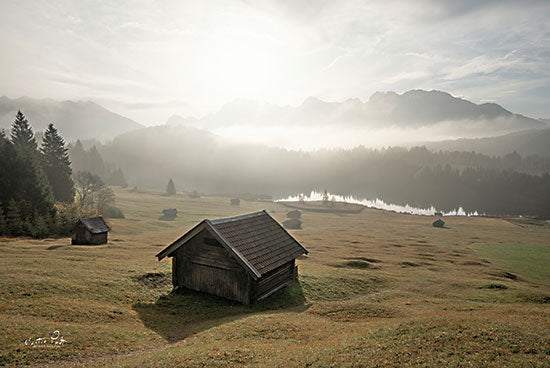 Martin Podt MPP750 - MPP750 - The Hut at Sunrise    - 18x12 Photography, Landscape, Hills, Hut, Sunrise, Sun, Trees, Neutral Palette from Penny Lane