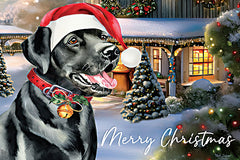 ND272 - Merry Christmas Black Lab - 18x12