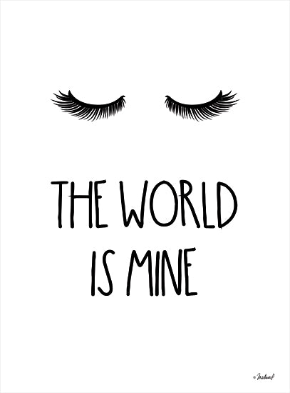 Martina Pavlova PAV399 - PAV399 - The World is Mine    - 12x16 The World is Mine, Eyelashes, Black & White, Tween, Motivational, Signs from Penny Lane