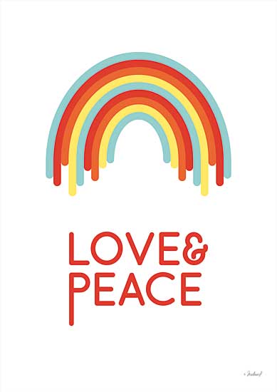 Martina Pavlova PAV452 - PAV452 - Retro Love & Peace Rainbow - 12x16 Love & Peace, Rainbow, Retro, 70s, Signs from Penny Lane