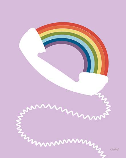 Martina Pavlova PAV457 - PAV457 - Retro Phone    - 12x16 Retro, Telephone, Phone, Rainbow, Vintage from Penny Lane