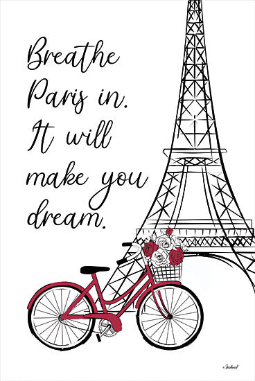 Martina Pavlova PAV473 - PAV473 - Breathe Paris In - 12x18 Breathe Paris In, Eifel Tower, Paris, France, European, Typography, Signs from Penny Lane