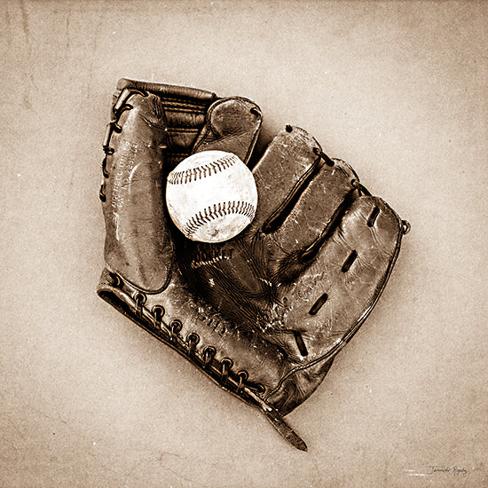 Jennifer Rigsby RIG126 - RIG126 - Vintage Baseball - 12x12 Sports, Baseball, Glove, Vintage, Photography, Sepia, Masculine, Children from Penny Lane