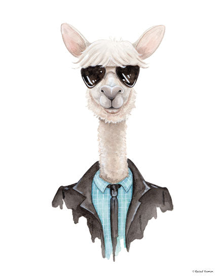 Rachel Nieman RN123 - RN123 - Alpaca in Aviators - 12x16 Alpaca, Aviators, Sunglasses, Tie, Jacket, Portrait from Penny Lane