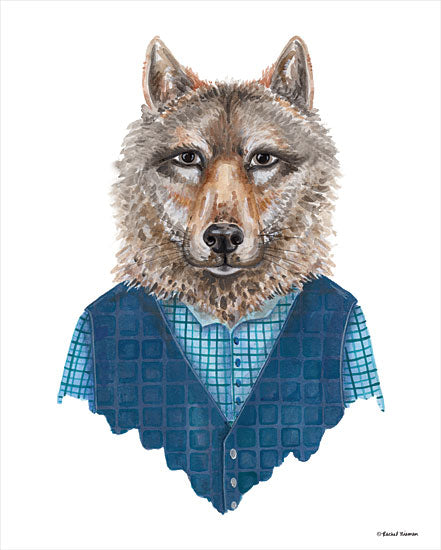 Rachel Nieman RN145 - RN145 - Wolf in Waistcoat - 12x16 Wolf, Waistcoat, Portrait from Penny Lane