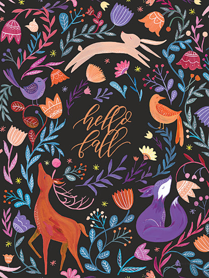 Rachel Nieman RN173 - RN173 - Hello Fall Folklore     - 12x16 Hello Fall, Folklore, Animals, Woodland, Flowers from Penny Lane