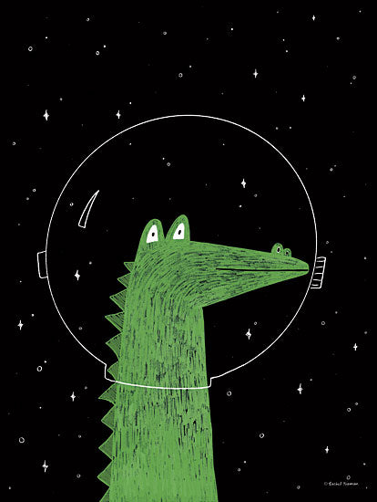 Rachel Nieman RN212 - RN212 - Alligator in Space - 12x16 Alligator, Space, Kid's Art, Astronomy from Penny Lane