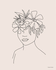 RN303 - Head Full of Flowers Line Drawing - 12x16