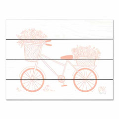 RN379PAL - Pink Flower Bike - 16x12