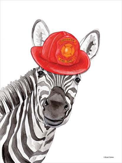 Rachel Nieman RN420 - RN420 - Firefighter Zebra - 12x16 Firefighter Zebra, Zebra, Whimsical, Children from Penny Lane