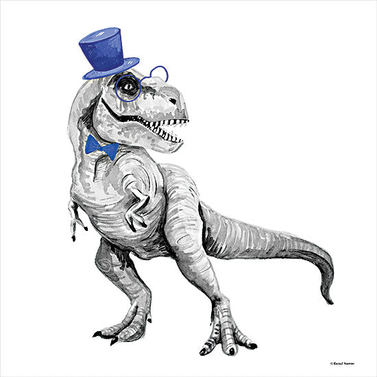 Rachel Nieman RN536 - RN536 - T-Rex in a Top Hat - 12x12 Children, Dinosaurs, T-Rex, Whimsical, Glasses, Bowties, Children's Room, Boys from Penny Lane