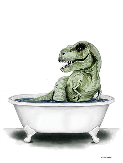 Rachel Nieman RN542 - RN542 - Dino Bath III  - 12x16 Bath, Bathroom, Dinosaur, T-Rex, Bathtub, Whimsical, Children from Penny Lane