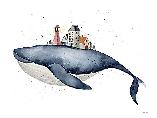 Rachel Nieman RN544 - RN544 - Travel Adventure - 16x12 Whimsical, Whale, Village, Lighthouse, Travel Adventure from Penny Lane