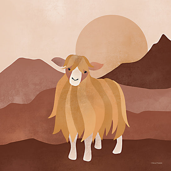 Rachel Nieman RN559 - RN559 - Mod Boho Sheep - 12x12 Sheep, Animals, Graphic, Modern, Bohemian, Muted Colors, Sun, Hills from Penny Lane