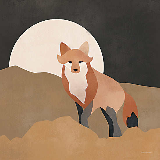 Rachel Nieman RN562 - RN562 - Mod Boho Fox - 12x12 Fox, Animals, Graphic, Modern, Bohemian, Muted Colors, Moon, Night, Hills from Penny Lane