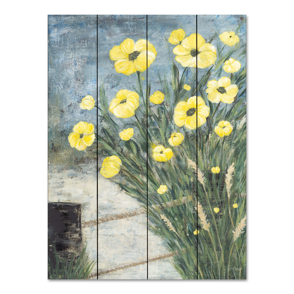 Soulspeak & Sawdust SAW115PAL - SAW115PAL - Beachside Spring - 12x16 Flowers, Yellow Flowers, Beachside, Coastal, Beach, Sand, Summer, Tropical, Rustic from Penny Lane