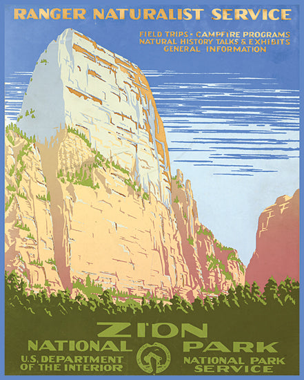 Stellar Design Studio SDS1064 - SDS1064 - Zion National Park - 12x16 Zion National Park, Utah, Parks, Poster, America, USA, Travel, Typography, Signs from Penny Lane