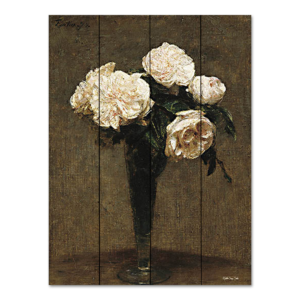 Stellar Design Studio SDS1112PAL - SDS1112PAL - Vintage Floral Vase - 12x16 Flowers, White Flowers, Bouquet, Textual Art, Abstract from Penny Lane