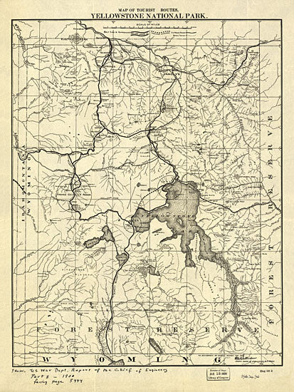 Stellar Design Studio SDS1123 - SDS1123 - Yellowstone National Park Map - 12x16 Travel, National Parks Map, Map, Yellowstone National Park, Vintage, Typography, Signs, Textual Art, Photography, Leisure from Penny Lane