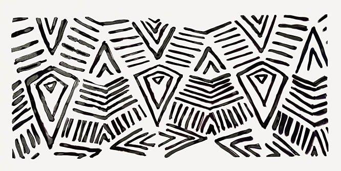 Stellar Design Studio SDS1425 - SDS1425 - Tribal Panel - 18x9 Abstract, Patterns, Tribal Panel, Black & White from Penny Lane