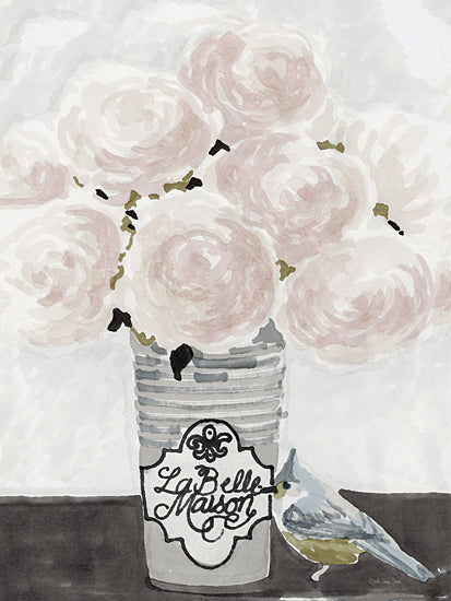 Stellar Design Studio SDS256 - SDS256 - Parisian Pot 1 - 12x16 Parisian Pot, Flowers, Bird, La Belle Maison, Calligraphy from Penny Lane