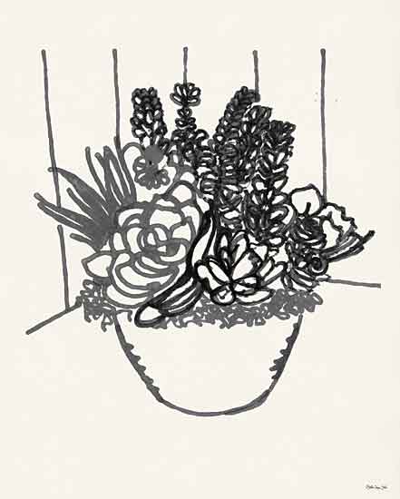 Stellar Design Studio SDS436 - SDS436 - Succulent Basket II - 12x16 Succulents, Basket, Black & White, Sketch from Penny Lane