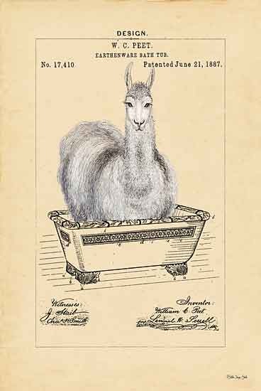 Stellar Design Studio SDS455 - SDS455 - Llama in Tub - 12x18 Signs, Typography, Llama, Bathtub from Penny Lane