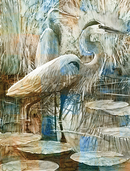 Stellar Design Studio SDS511 - SDS511 - Marsh Herons I - 12x16 Herons, Marshes, Coastal, Lily Pads from Penny Lane