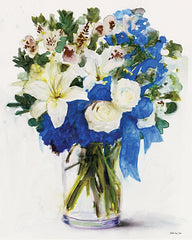 SDS514 - White & Navy Floral Arrangement I - 12x16