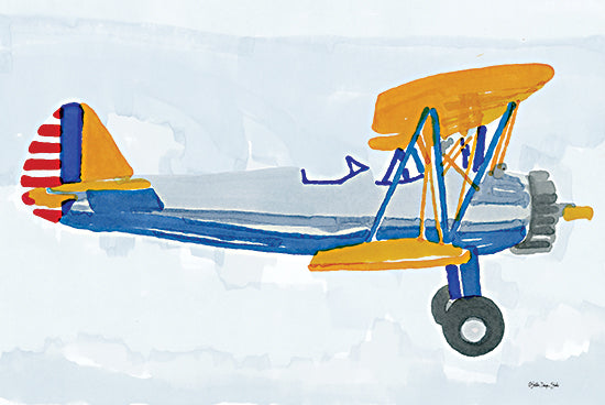 Stellar Design Studio SDS523 - SDS523 - Biplane II - 18x12 Airplane, Biplane, Children, Kid's Art from Penny Lane