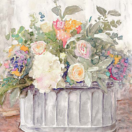 Stellar Design Studio SDS564 - SDS564 - Table Bouquet I - 12x12 Abstract, Flowers, Tin Pot, Galvanized Metal Pot, Botanical, Blooms from Penny Lane