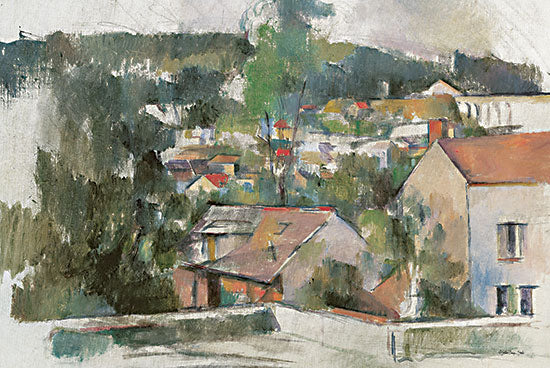 Stellar Design Studio SDS676 - SDS676 - Hillside Town II     - 18x12 Hillside Town, Abstract, Town, Houses, Landscape, Trees from Penny Lane