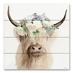 SDS702PAL - Floral Highland Cow    - 12x12