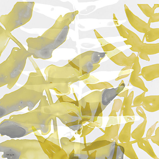 Stellar Design Studio SDS849 - SDS849 - Yellow-Gray Leaves 1 - 12x12 Abstract, Leaves, Tropical from Penny Lane