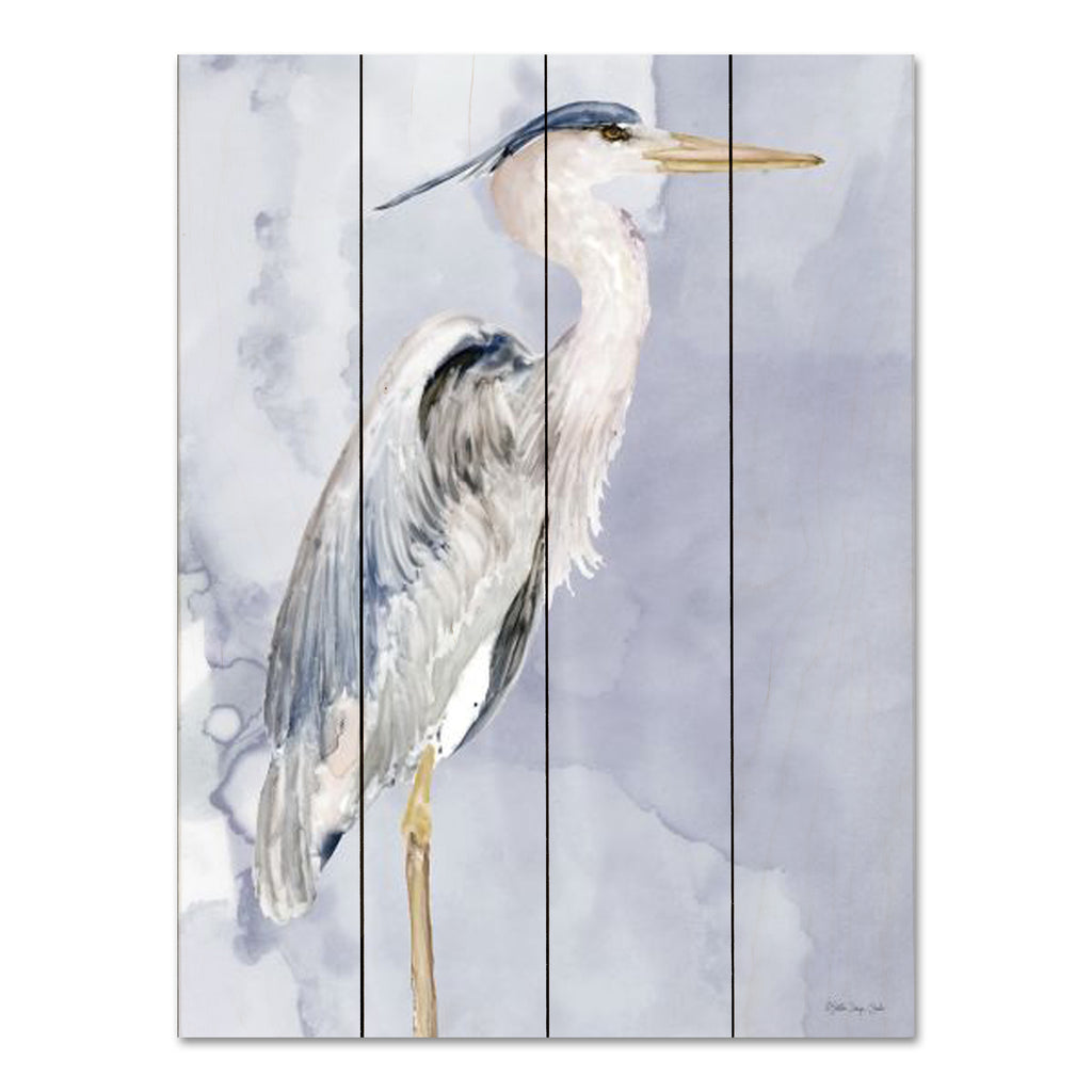 Stellar Design Studio SDS904PAL - SDS904PAL - Heron 3 - 12x16 Heron, Birds, Coastal, Watercolor, Blue & White from Penny Lane