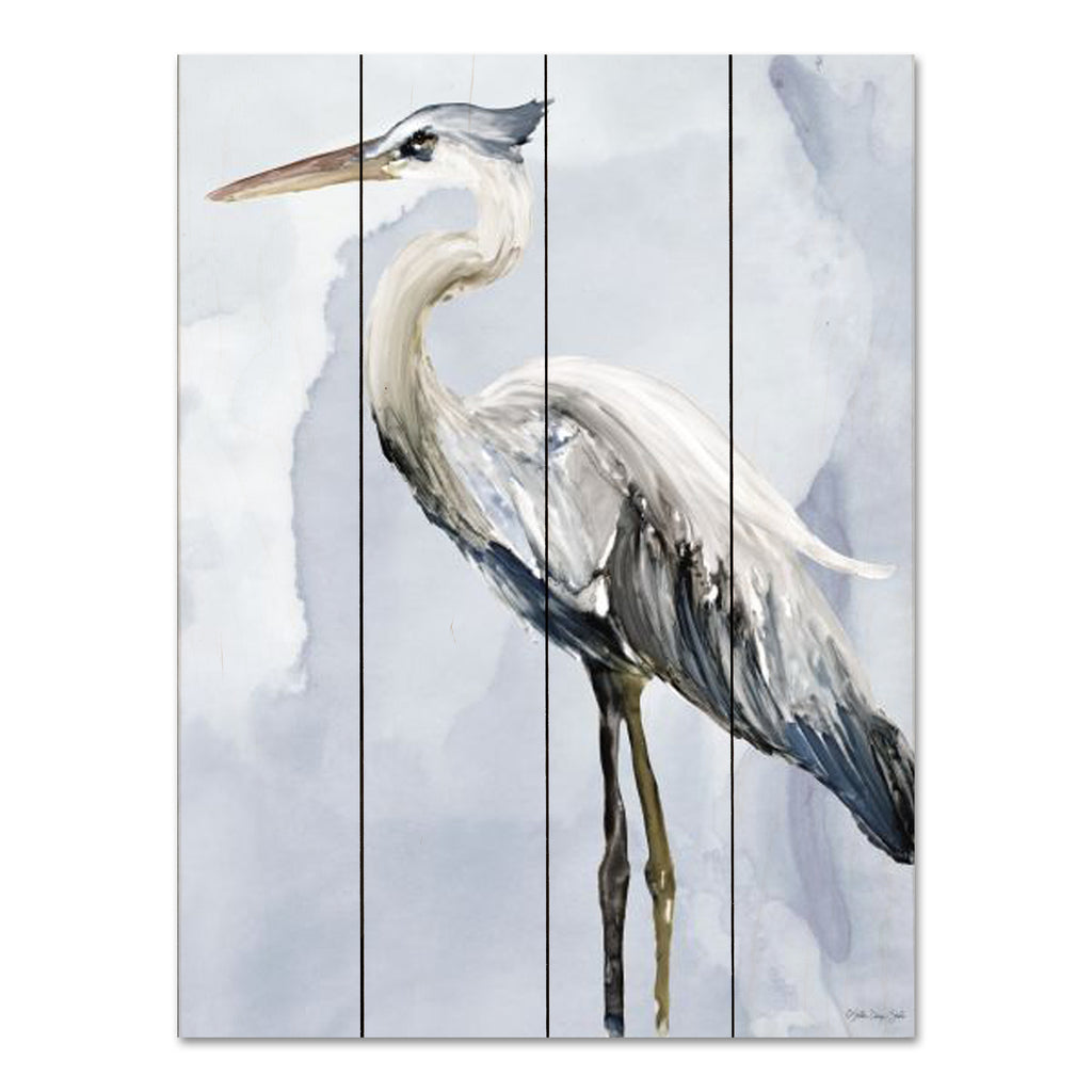 Stellar Design Studio SDS905PAL - SDS905PAL - Heron 4 - 12x16 Heron, Birds, Coastal, Watercolor, Blue & White from Penny Lane