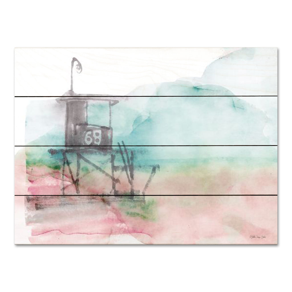 Stellar Design Studio SDS928PAL - SDS928PAL - High Surf 2 - 16x12 Abstract, Coastal, Lifeguard Station, Watercolor from Penny Lane