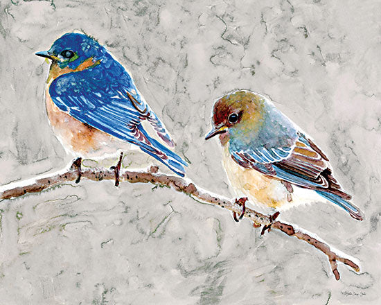 Stellar Design Studio SDS991 - SDS991 - Eastern Bluebirds 1 - 16x12 Bluebirds, Birds, Tree Branch, Abstract from Penny Lane