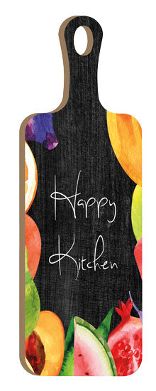 Seven Trees Design ST416CB - ST416CB - Happy Kitchen - 6x18 Kitchen, Cutting Board, Happy Kitchen, Typography, Signs, Fruit, Black Background from Penny Lane