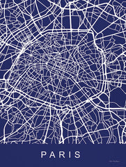 ST674 - Paris Street Blue Map - 12x16