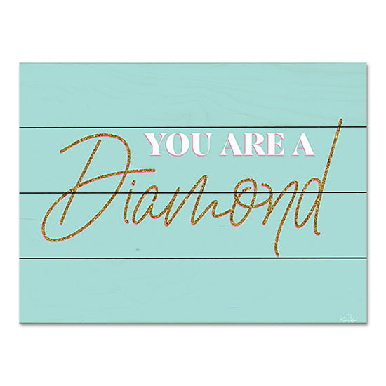 Yass Naffas Designs YND156PAL - YND156PAL - You Are a Diamond - 16x12 You are a Diamond, Gold, Glitter, Motivational, Tween, Typography, Signs from Penny Lane