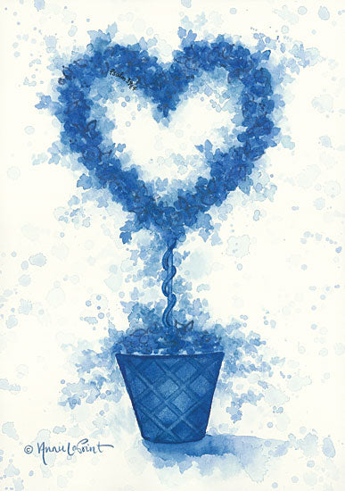 Annie LaPoint ALP1777 - Blue Heart Topiary Blue & White, Topiary, Sculpted, Heart from Penny Lane