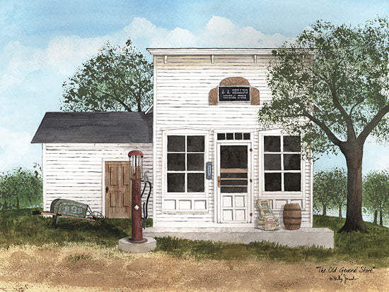 Billy Jacobs BJ1255 - BJ1255 - The Old General Store - 16x12 General Store, Trees, Wheelbarrow, Barrel,  Vintage from Penny Lane