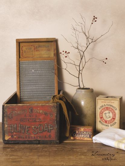 Billy Jacobs BJ819 - Laundry Antiques, Laundry, Crock, Still Life, Washboard, Soap, Cleaning from Penny Lane